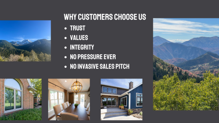why customers choose us Doors Utah valley window and door Trust , values, local company